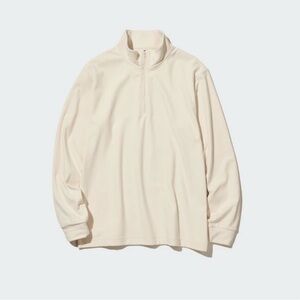 Uniqlo Unisex Half zip Cream Fleece Top